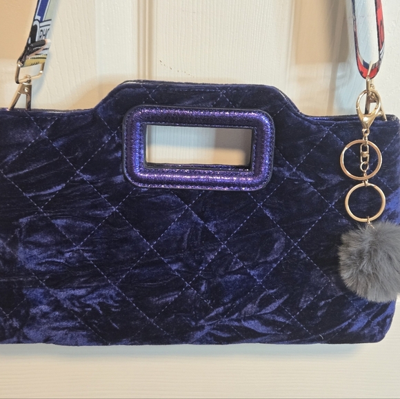 INC Velvet Blue Clutch Crossbody - Picture 12 of 15